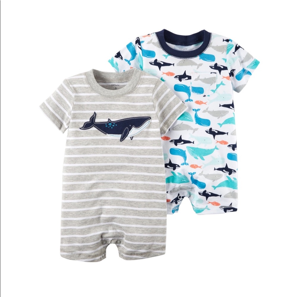 NEW CARTER’S 2 PACK INFANT ROMPERS 12m